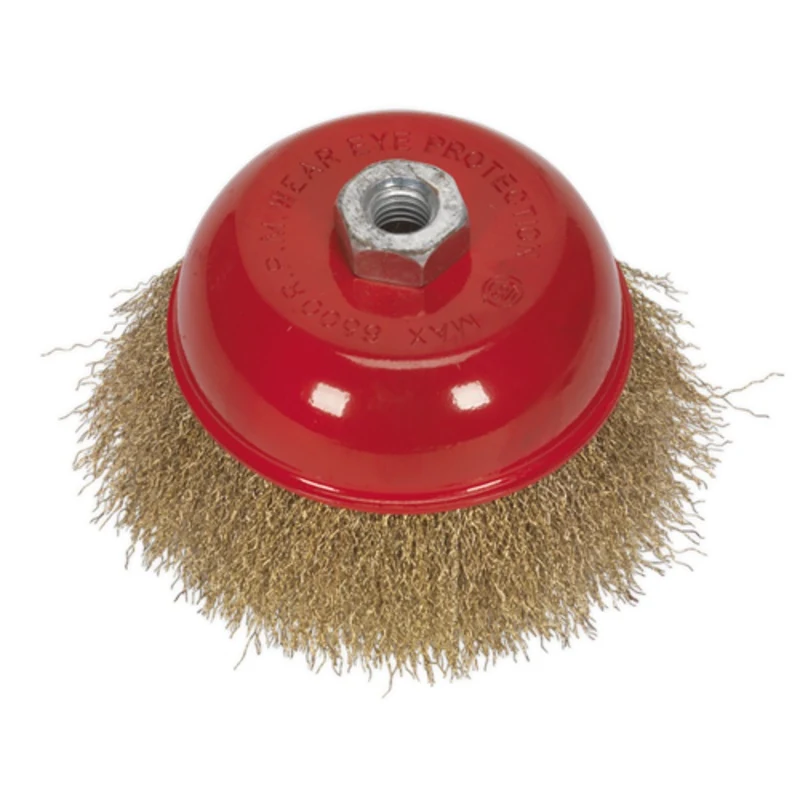 Sealey Brassed Steel Cup Brush 125mm M14 x 2mm